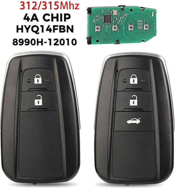 Jingyuqin Auto Fernbedienung Schlüssel für Toyota Corolla 2018-2021 mit 4A Chip 8990H-12010 HYQ14FBN 2/3BTN Proximity in Schwarz - Bild 1