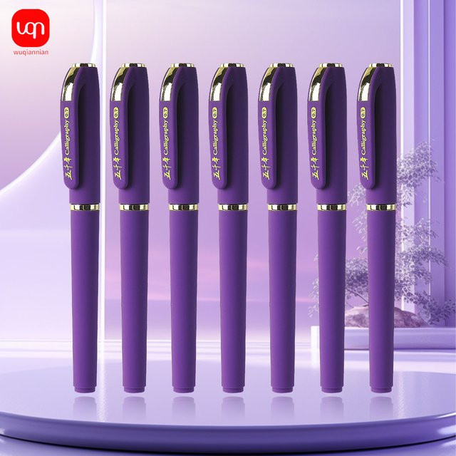 WQN Gelstifte Set mit 12 Stück, mehrfarbige Tinte in Violett, 0,7 mm Spitze, komfortables Schreibwarenset für Studenten - Bild 1