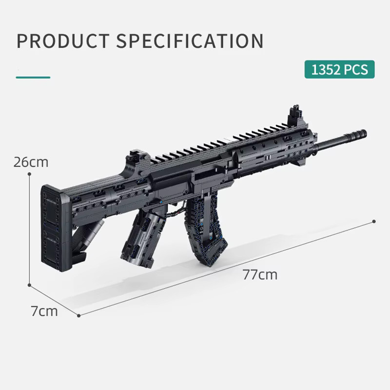 BXA Militärisches QBZ-191 Gewehrmodell Bausteine, 1352 Teile - Bild 5
