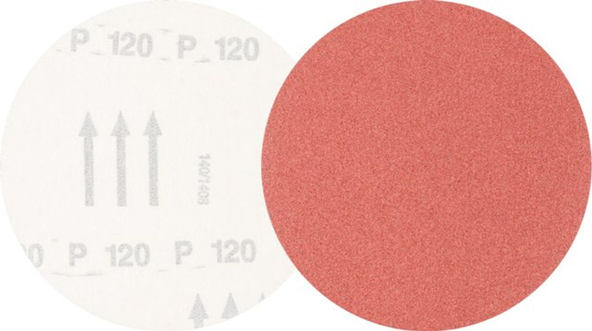 PFERD KSS Universal Korund Klettscheibe Exzenterschleifpapier Körnung 120 Durchmesser: 125 mm, Menge: 25 Stück, Farbe: Rot - Bild 2