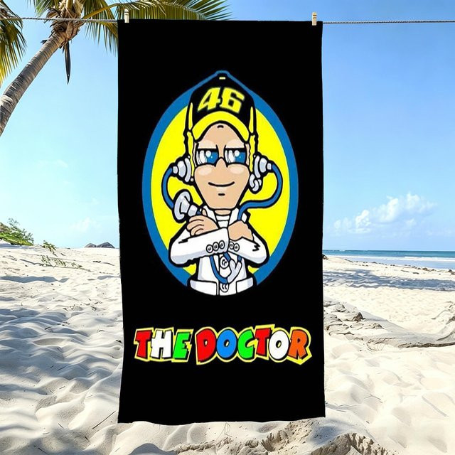 MotoGP Valentino Rossi VR46 #46 Strandtuch aus Mikrofaser, weiches und schnelltrocknendes Badetuch für Fans, B/B: 140 x 180 cm - Bild 1