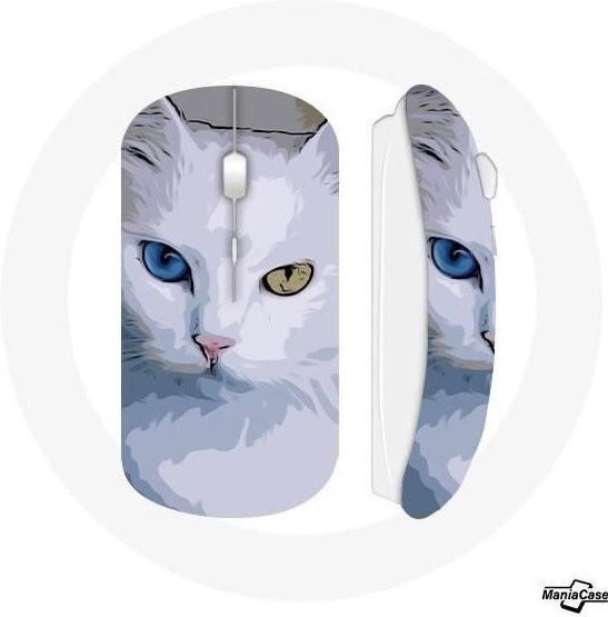 Kabellose Maus von van Cat mit blauem und gelbem Auge, USB-A und Wi-Fi, mehrfarbig - Bild 1