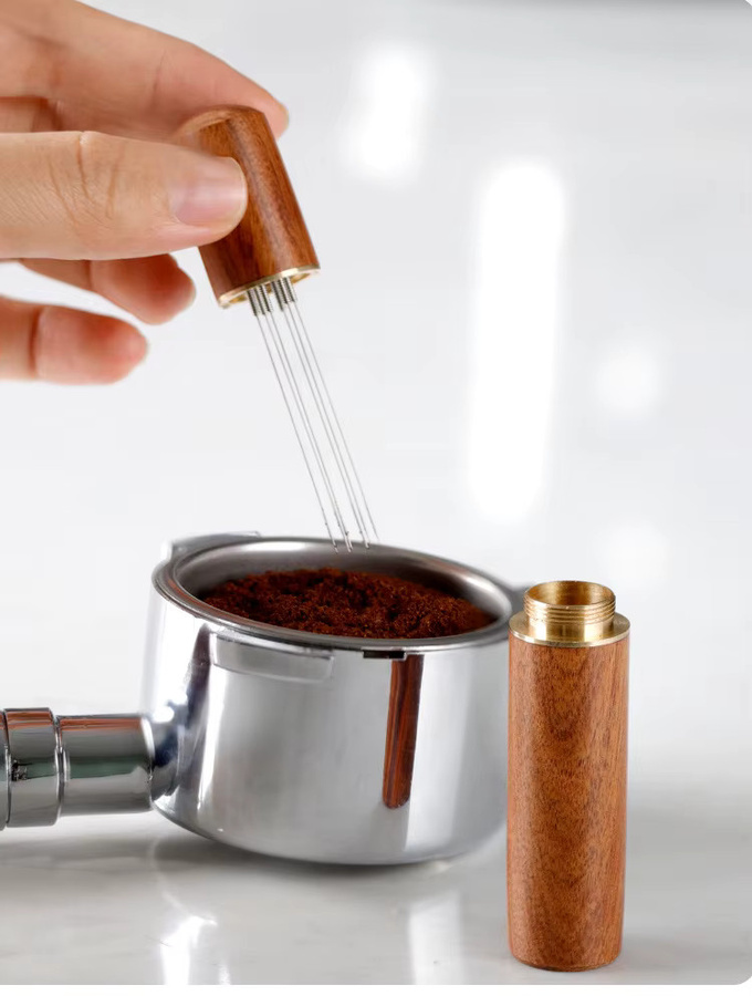 YUAN-ECT Espresso Kaffee Nadel zum Verteilen von Kaffeepulver aus Edelstahl in Schwarz, rund - Bild 5