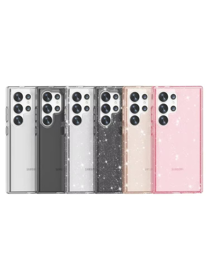 Glitzernde Galaxy Schutzhülle mit Klarsicht und Fallschutz für Samsung S26 S25 Edge S24 S23 S22 S21 FE Ultra Plus, transparent - Bild 5