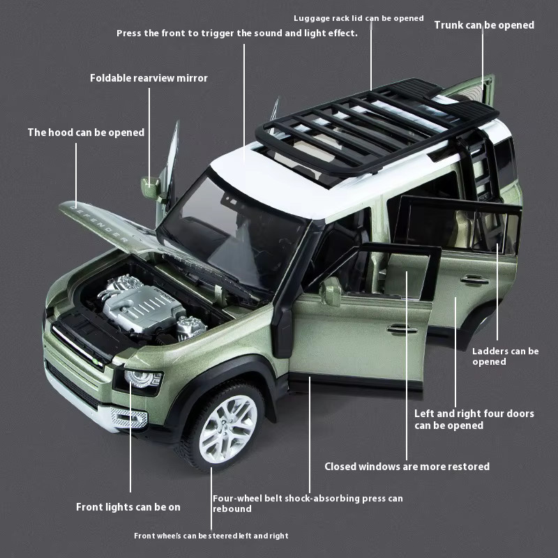 Maisto Land Rover Defender Modellauto aus Metall in Blau im Maßstab 1:18 - Bild 2