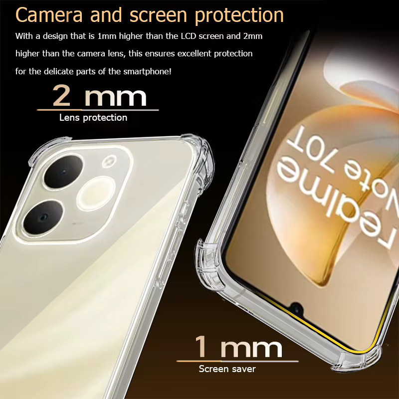 Transparente Handyhülle für Realme Narzo Serie (Narzo 80 70 60 50 30 20 Pro 5G 50i 50A Lite 70x 60x N61 Note 70T) - Bild 2