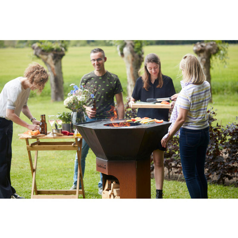 BARBECOOK Holzkohlegrill Nestor in Braun aus Cortenstahl, B/T/H: 82 x 92 x 100 cm - Bild 2