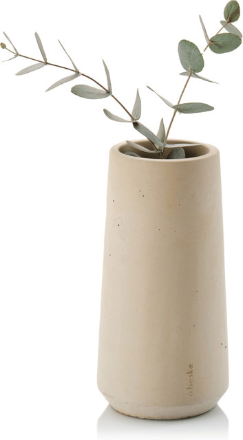 beske Vase Eiskar Media in Gelb, konisch aus Beton, B/Ø/H: 10 x 10 x 25 cm - Bild 1