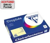 Clairefontaine Trophée Color Kopierpapier DIN A3, 80 g/m², 500 Blatt, Mehrfarbig/Gelb - Bild 1