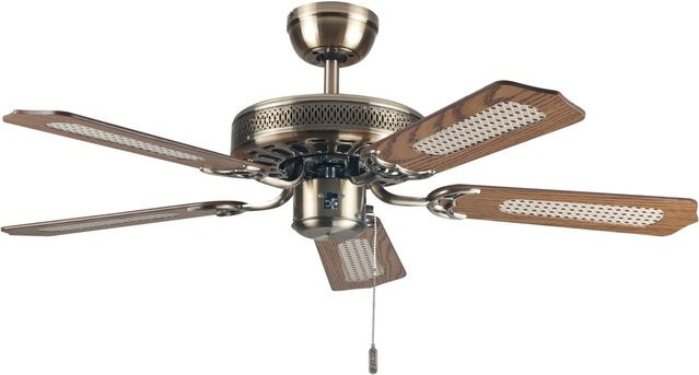 DEKO-ELEKTRO Deckenventilator Paloma Slimline in Gold und Braun mit Zugschnur, Durchmesser: 103 cm - Bild 1