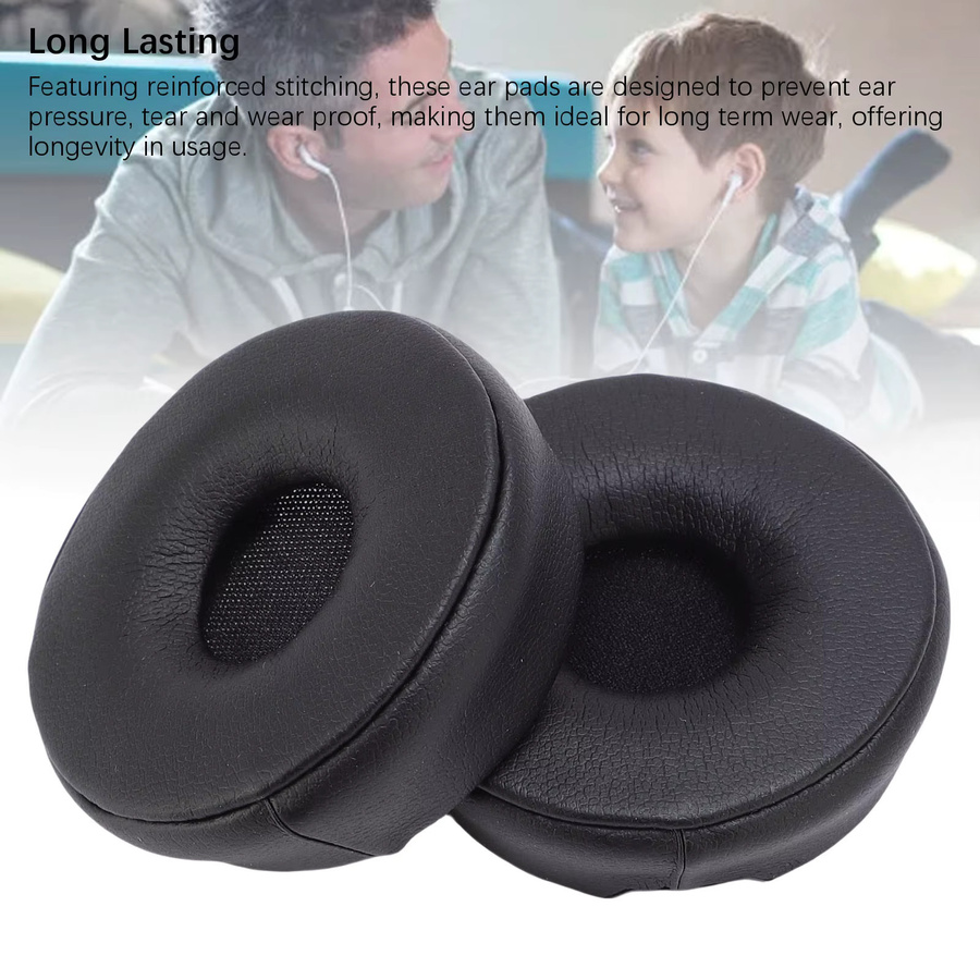 2 Paar Ersatz-Ohrpolster aus Proteinleder und Memory-Schaum für Jabra Engage 55 65 75 Headsets in Schwarz - Bild 3