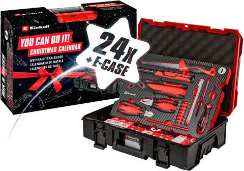 Einhell Adventskalender 2026 mit 24 hochwertigen Werkzeugen und Zubehör im E-Case, Schwarz und Rot - Bild 1