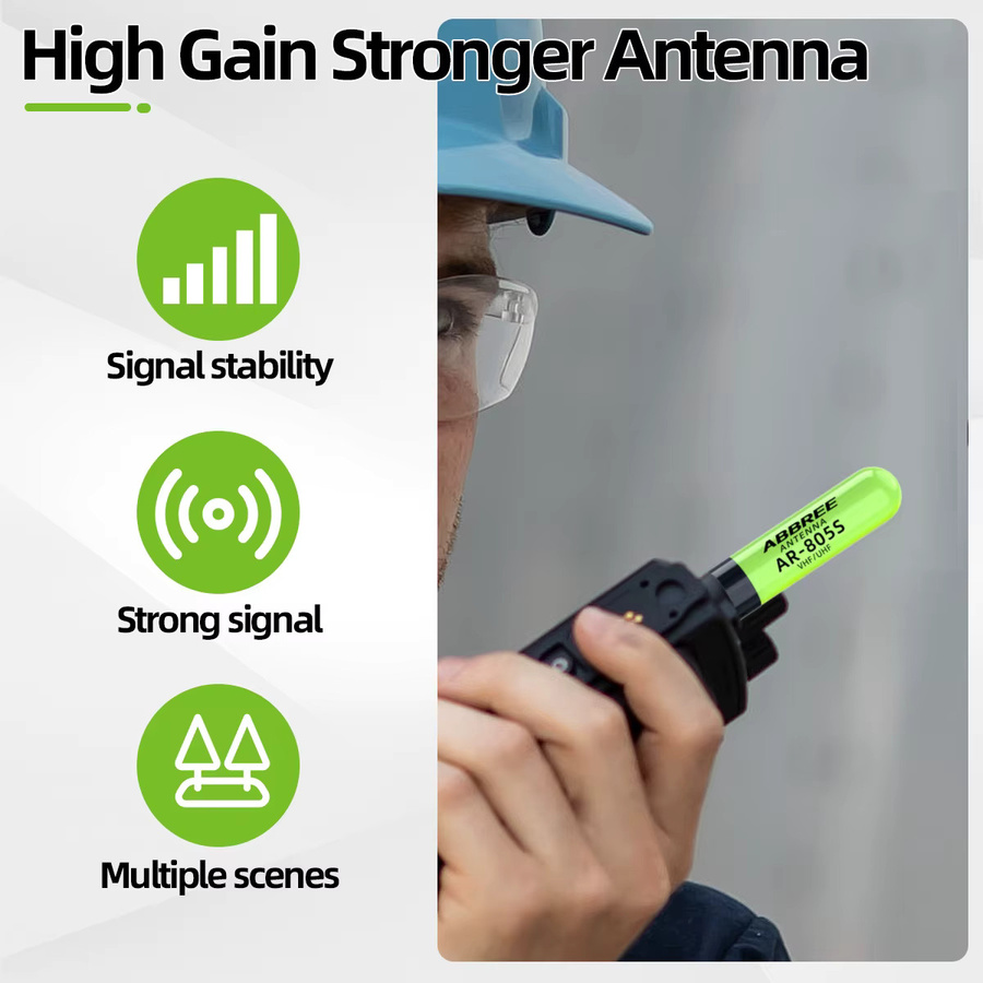 ABBREE AR-805S Mini-Antenne für Walkie-Talkies mit SMA-Buchse, UHF/VHF Dual-Band mit hoher Verstärkung, passend für Baofeng UV-5R und UV-21 PRO Amateurfunkgeräte, Farbe: Orange - Bild 5