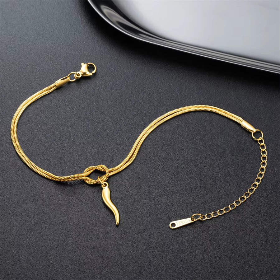 Armband Cornicello Glücksbringer, Gold, Edelstahl, Unisex - Bild 2