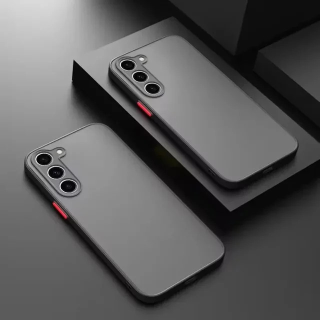 Samsung Handyhülle Frosted Drop Protection Case in Schwarz für Galaxy S24 Ultra S23+ S22 S20 S21FE A55 A54 A35 A25 A15 A05S - Bild 1