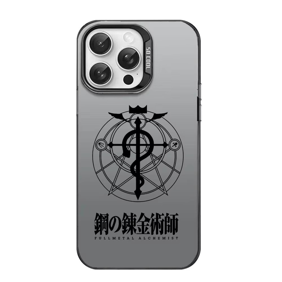 F-Fullmetal Alchemist Handyhülle für iPhone 11 bis 17 Pro Max in Schwarz mit Matt Laser Aurora Design - Bild 5