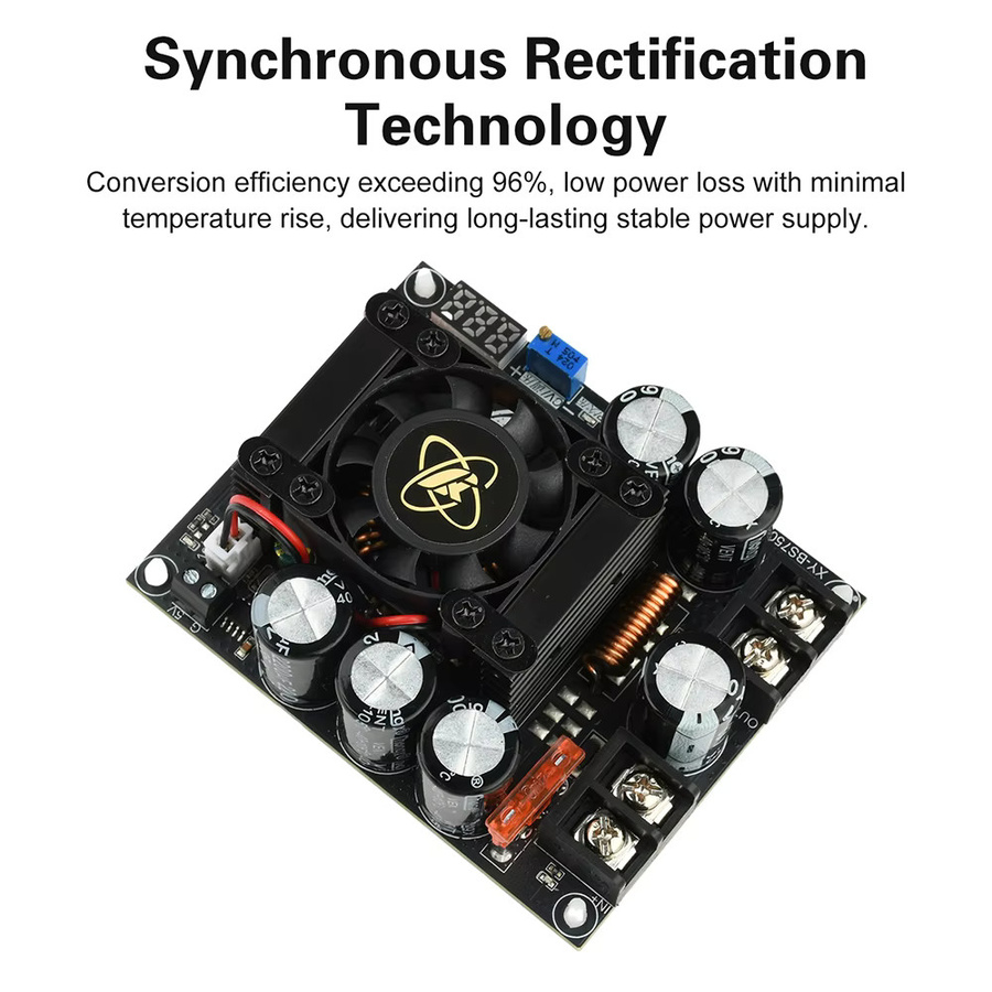 diymore Einstellbares Boost-Modul für Audio-Verstärker in Schwarz mit niedrigen Rippelwerten und voller Leistungsausgabe - Bild 3