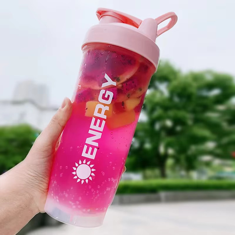 Sport Shaker für Fitness und Proteinshakes mit Mixball und integrierter Waage, Grau, 500/700 ml - Bild 2