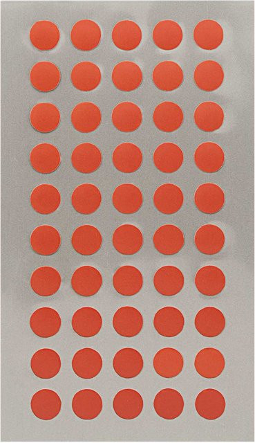 Rico Design Paper Poetry Office Sticker Punkte in Rot, Durchmesser: 8 mm, 4 Bogen - Bild 1