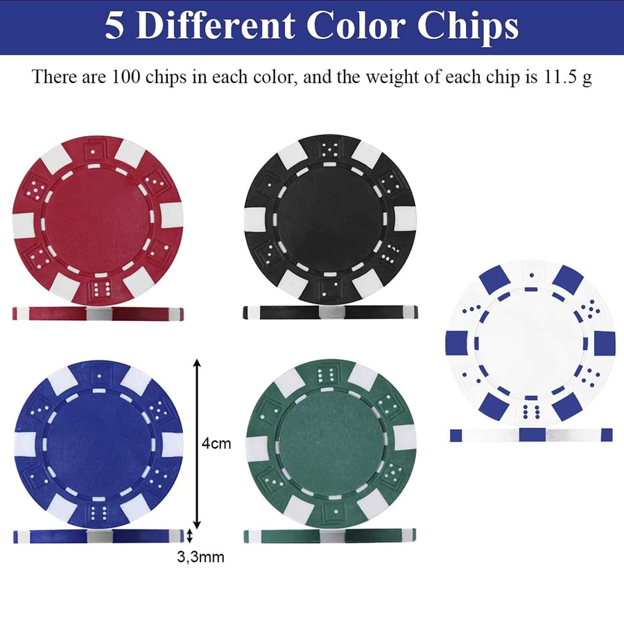 GOFLAME Poker-Set, Poker-Chips, mit Aluminium-Pokerkoffer, 500 Laser-Chips - Bild 3