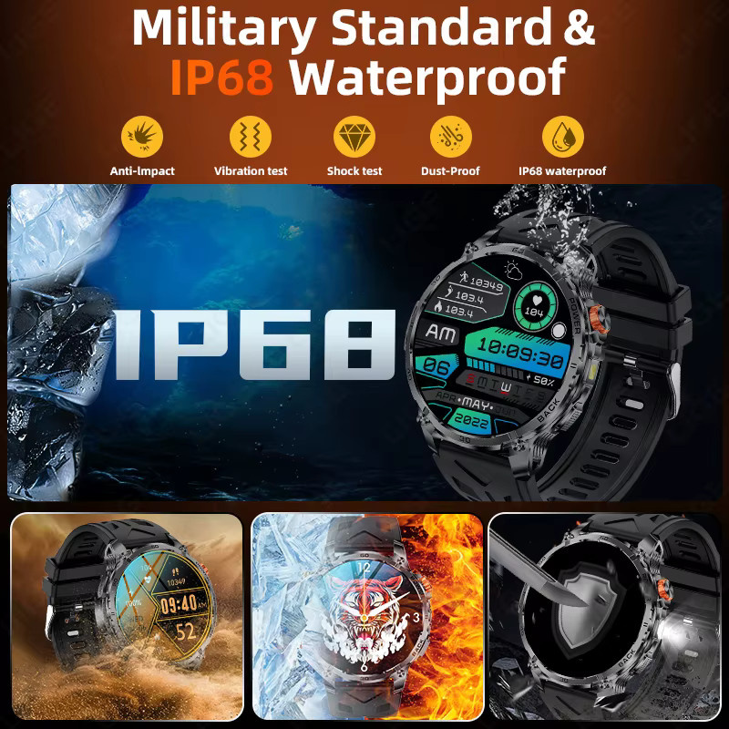 LIGE Smartwatch, Schwarz, Silikon, Herren - Bild 5