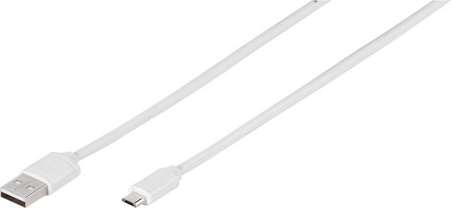 Vivanco Micro-USB Daten- und Ladekabel USB-A auf Micro-USB, Weiß, 1 m - Bild 1