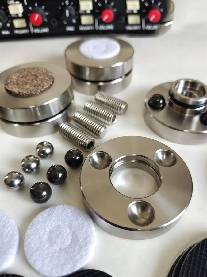 ERISU AUDIO HiFi Audio Edelstahl Lautsprecher Ständer Spikes in Silber zur Isolation und Anti-Stoßdämpfung für Lautsprecher und Racks - Bild 3