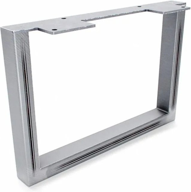 HEVVA Möbelbein GRAZ aus Rohstahl in Silber Matt, Höhe: 20 cm, Tiefe: 30 cm - Bild 1
