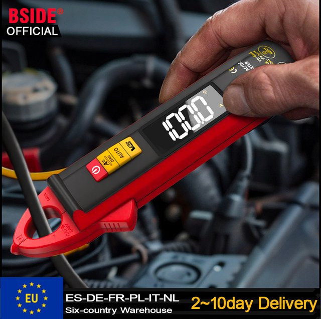 BSIDE UX1 Digitales Zangenmessgerät True RMS Amperemeter für DC/AC Strom und Temperatur in Rot - Bild 1