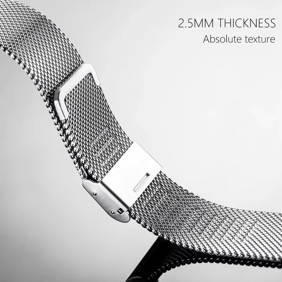 Uhrenarmband Edelstahl, Metall-Mesh, Unisex - Bild 4