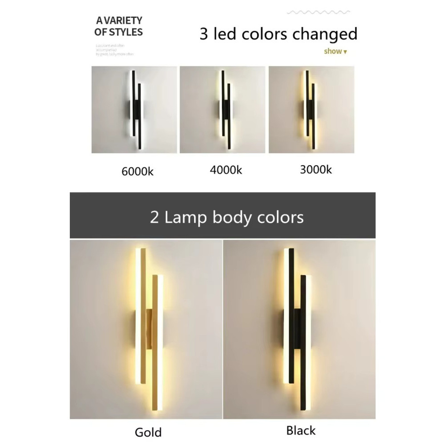 JOYINLED LED Wandleuchte mit Acryl-Lampenschirm in Kupfer und Weiß für Schlafzimmer, Wohnzimmer und Flur - Bild 2
