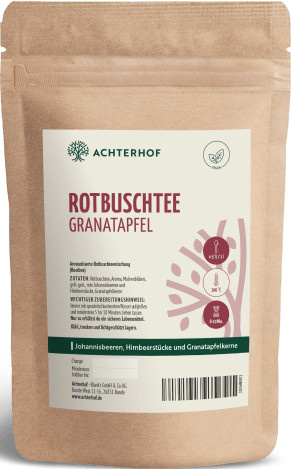 Achterhof Rooibos Tee, Granatapfel, koffeinfrei, 250g - Bild 1