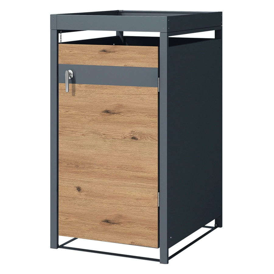 ML-Design Mülltonnenbox mit Pflanzdach aus Stahl in Anthrazit-Eiche, B/T/H: 68 x 80 x 124 cm - Bild 3