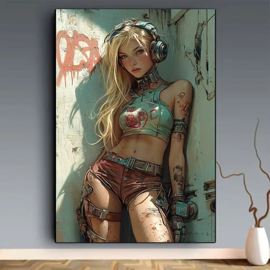 CIFBUY Wandkunstdruck Blonde Lady aus Metall als Portrait-Dekoration - Bild 2