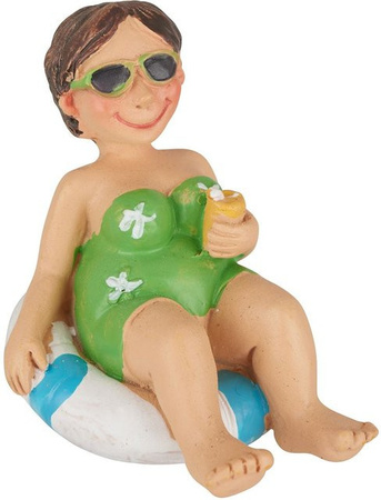 HobbyFun Dekorationsfigur Bade-Urlauberin im Schwimmreif aus Polyresin in Multicolor