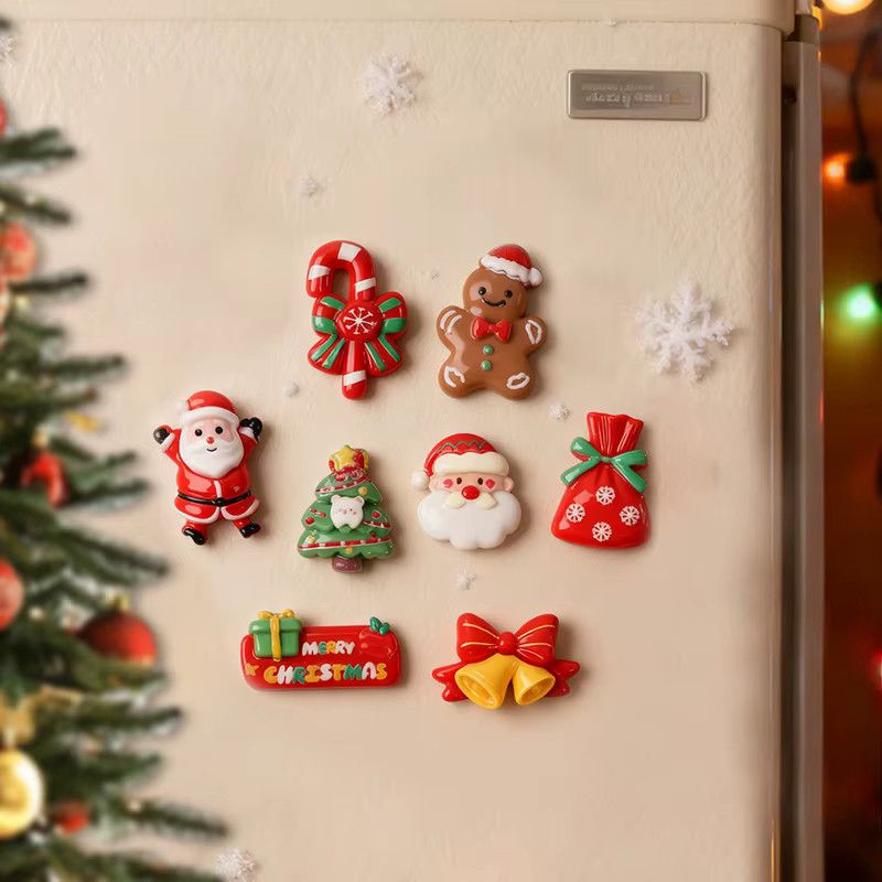 ZQNYCY Weihnachts Kühlschrankmagnete aus Harz im Cartoon-Design, gemischte Motiv-Set für Weihnachten und Neujahr, Multicolor - Bild 2