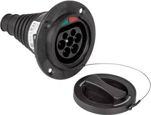 Akyga AK-SC-E26 eMobility Ladesteckdose Typ 2, 32A, 3phasig, Schwarz - Bild 1