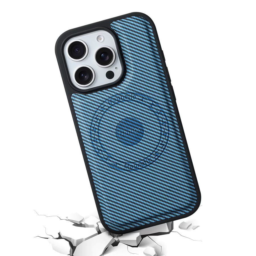 Frosted Feel Kunstleder-Magnet-Handyhülle für Apple iPhone 17 Pro Max 16 Plus 15 14 13 in Schwarz - Bild 4