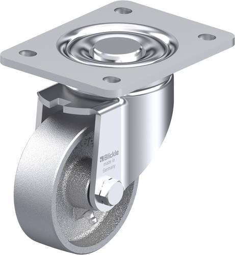 Blickle Lenkrolle LH-G 100G-3 in Silber mit Schraubbefestigung, Rad-Durchmesser: 100 mm, Tragfähigkeit: 400 kg - Bild 1