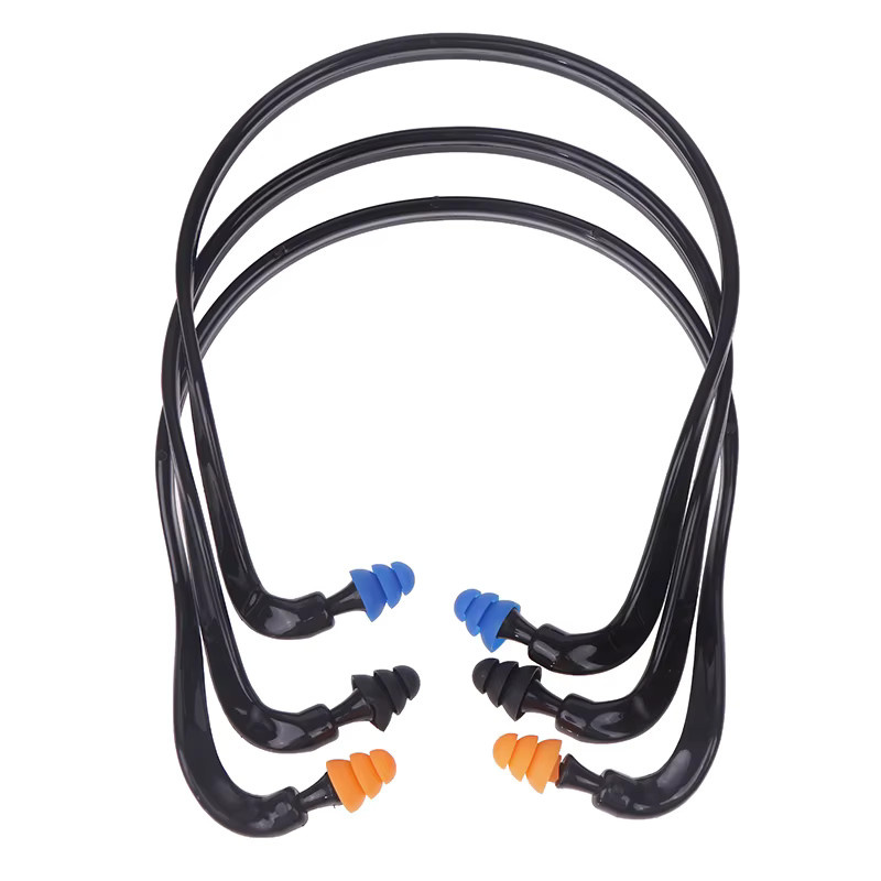 Silikon-Ohrstöpsel zur Geräuschreduzierung in Blau, Schwarz und Orange für Schlaf und Arbeit - Bild 2