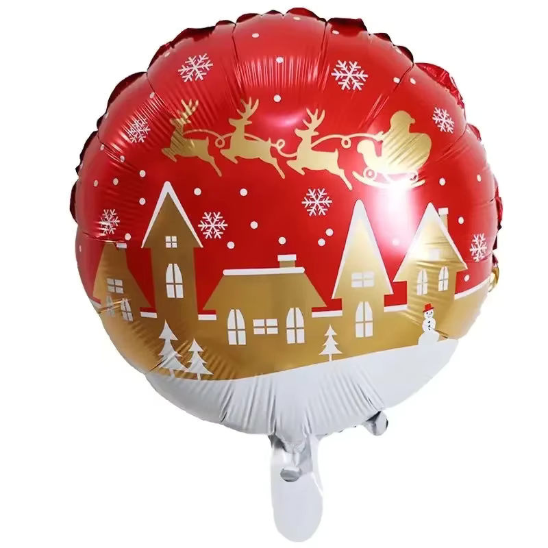 10er Set Weihnachts-Folienballons für Helium mit Weihnachtsmann und Schneemann Motiven, Durchmesser: 45,72 cm, rote Partydekoration - Bild 2