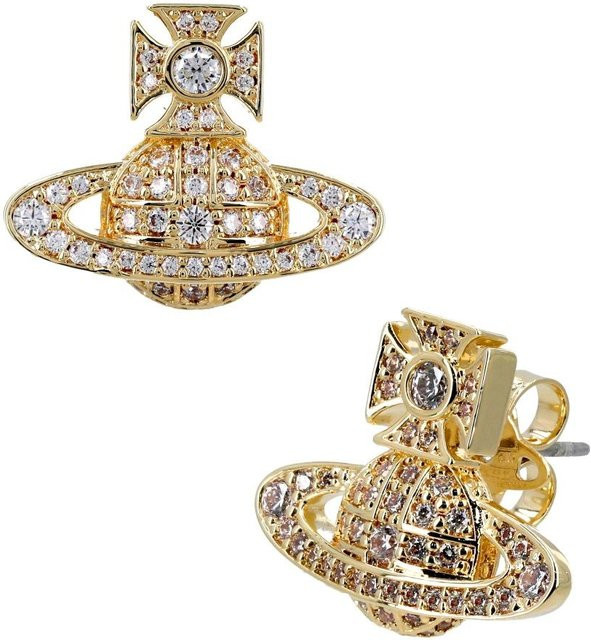 Vivienne Westwood Ohrringe, Messing, Gold, Kristall, Damen - Bild 1