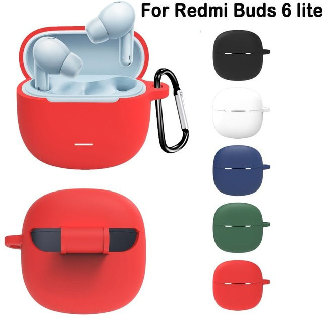 Xiaomi Silikon-Schutzhülle für Redmi Buds 6 Lite in Schwarz mit Haken - Bild 1