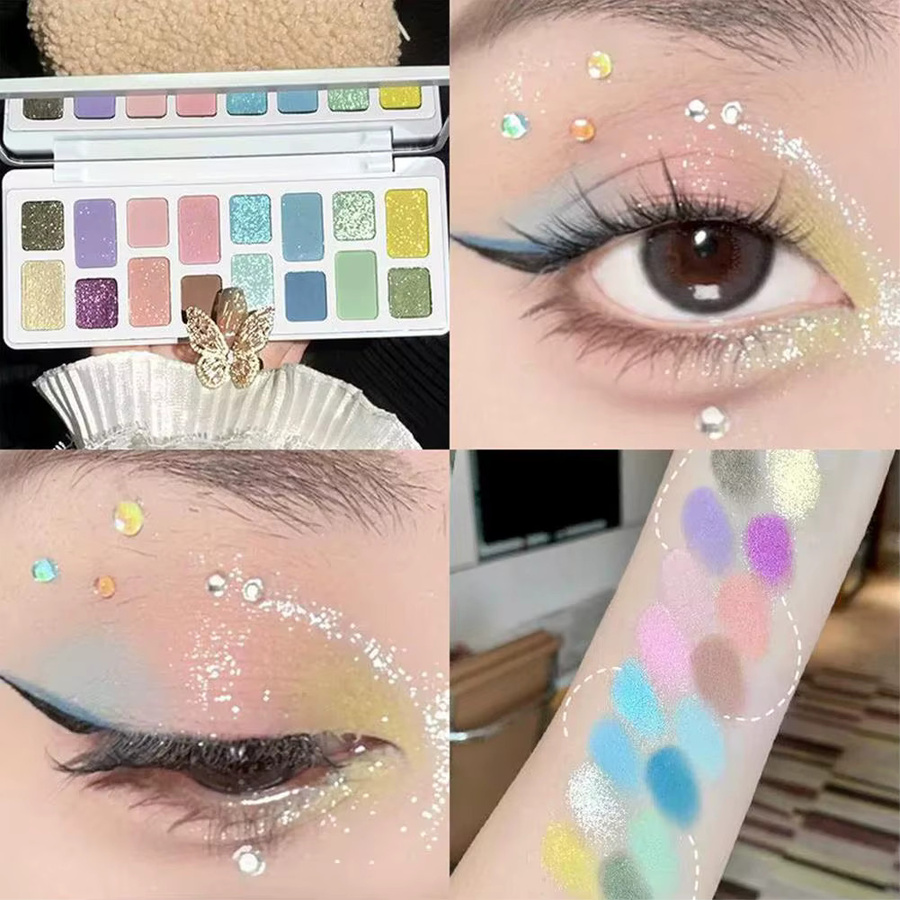 Cheeryep Lidschattenpalette, 16 Farben, Matt und Glitzer, Unisex - Bild 2