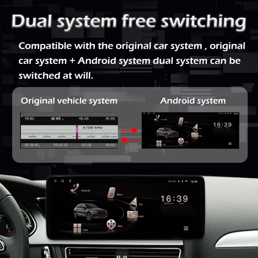 LIARO-NAVI Multimedia Autoradio mit Wireless CarPlay für Audi A4 B8 und A5, Schwarz - Bild 3