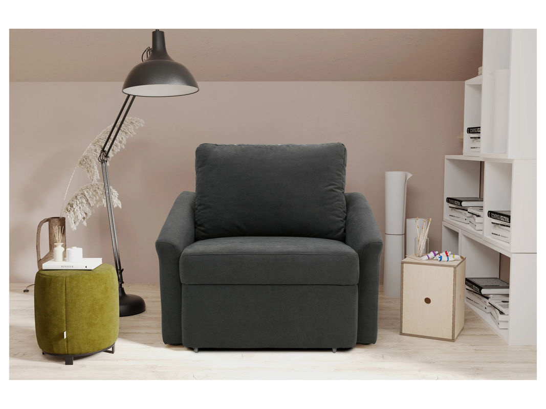 DOMO Schlafsessel Relax Box mit Boxspringfederung in Dunkelgrau, Breite: 108 cm, Tiefe: 96 cm, Höhe: 102 cm - Bild 3