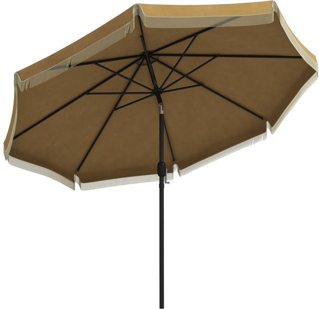 Outsunny Sonnenschirm aus Polyester mit Stahlrahmen in Khaki, B/T/H: 265 x 265 x 238 cm - Bild 1