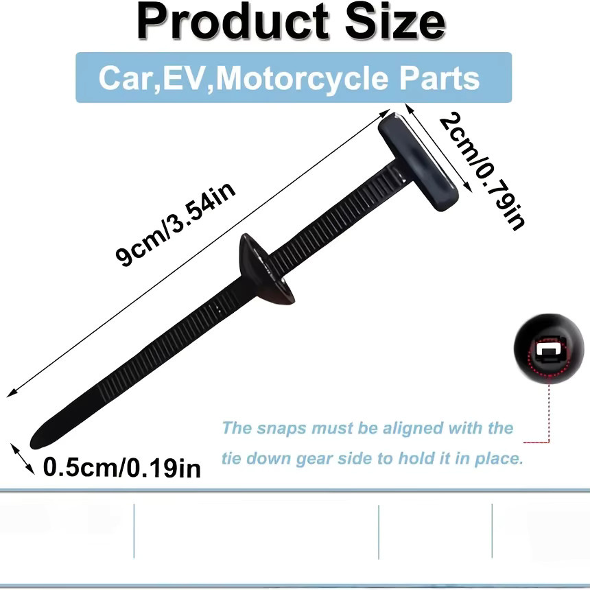 Selbstsichernde Nylon-Kabelbinder mit Schnellverschluss-Schnallen in Schwarz, UV-beständig für Innen- und Außenbereich - Bild 4