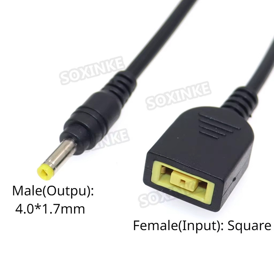 Lenovo Stromkonverter-Adapterkabel Schwarz mit DC-Stecker und Klinkenstecker für Laptop 15 cm - Bild 1