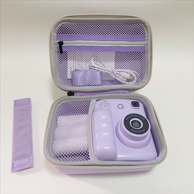 Tragbare Kamera-Aufbewahrungstasche mit Griff und Digitaldruck aus EVA, staubdichte Kamera-Hülle mit Reißverschluss in Pink oder Purple - Bild 1